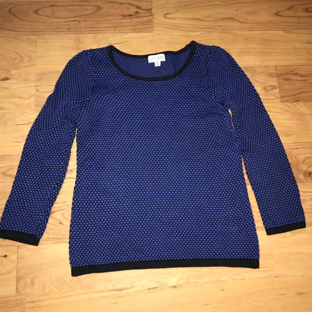 Maison Jules Blue and Black Sweater XS